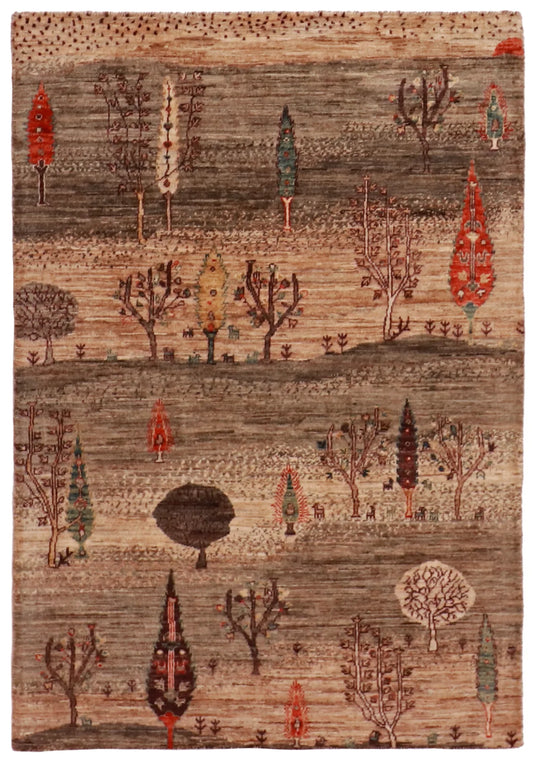 3 x 4.9 - Sarouk Wool All Over Rectangle - Finest Hand-Knotted Quality Wool — 63121