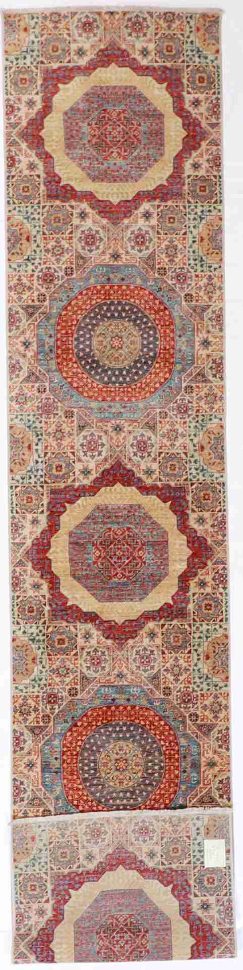 2.9x13.11 - Turkamen Fine/Wool All Over Rectangle - Finest Hand-Knotted Quality Wool - 63156