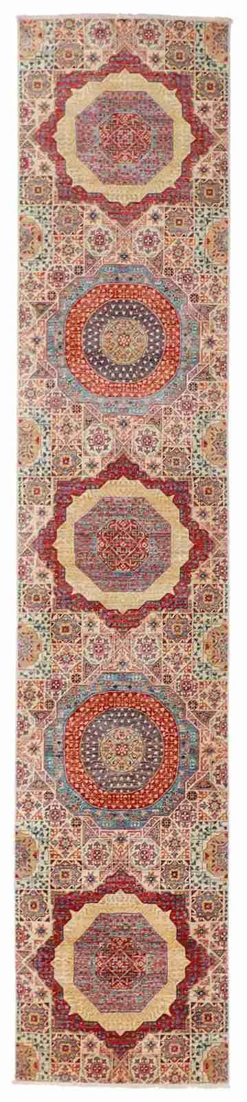 W 2.1 - L 13.1 - Turkamen Fine/Wool All Over Rectangle - Finest Hand-Knotted Quality Wool - 63157