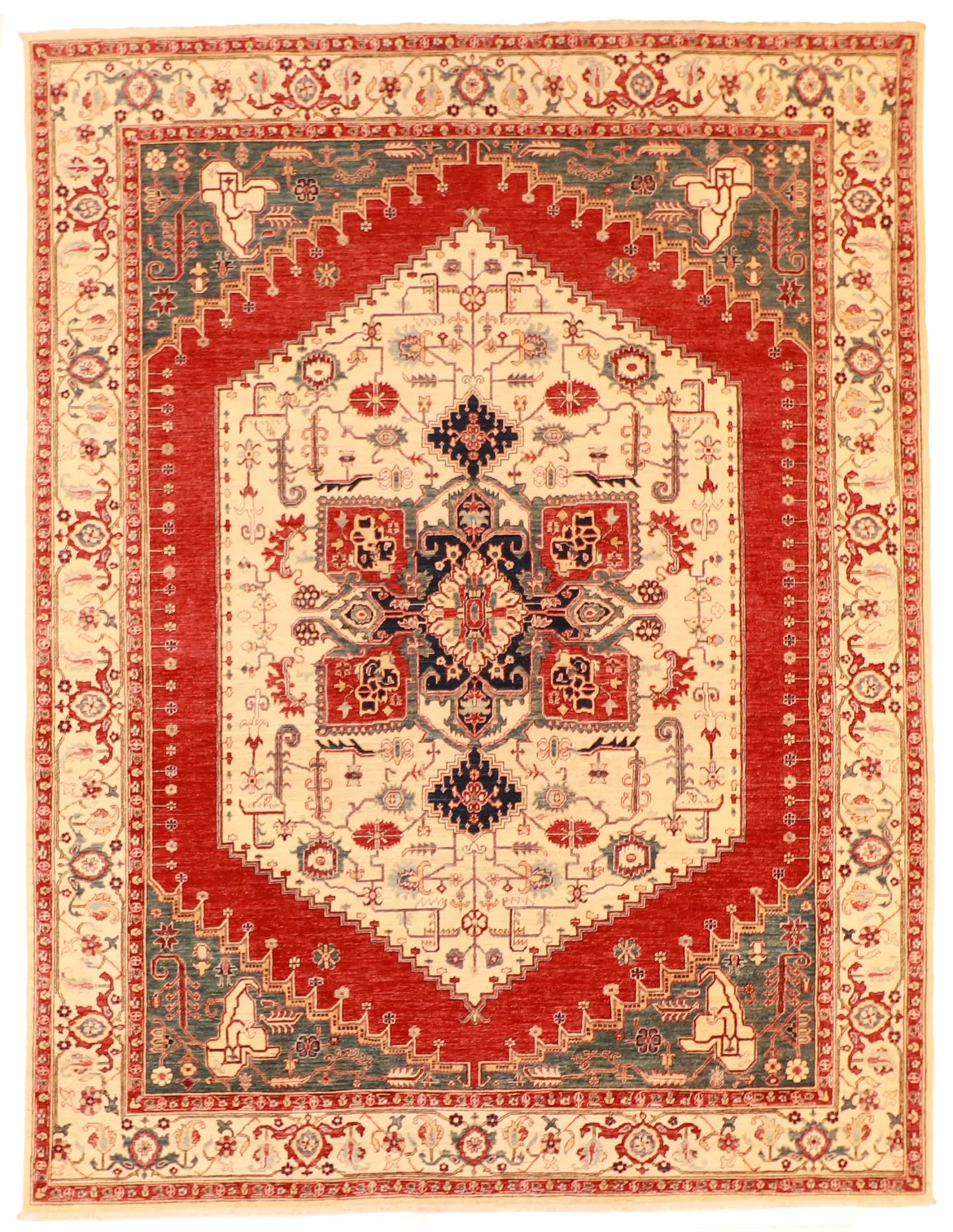 W 9 - L 11.9 - Traditional Wool Bakshiesh Rectangle - Hand Woven Rug - 63161