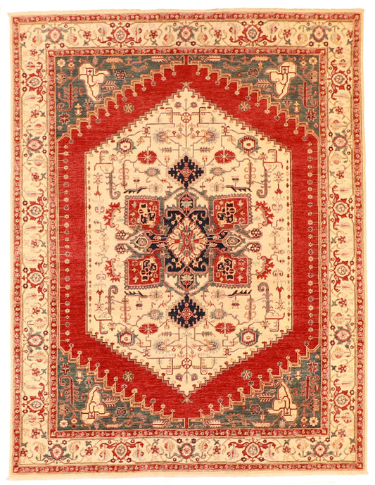 W 9 - L 11.9 - Traditional Wool Bakshiesh Rectangle - Hand Woven Rug - 63161