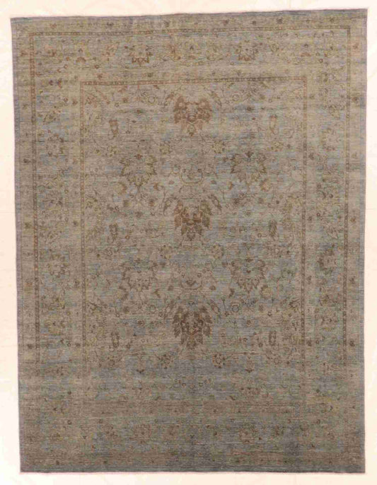 W 7.10 - L 10.3 - Modern Wool Transitional Rectangle - Finest Hand-Knotted Quality Wool - 63164