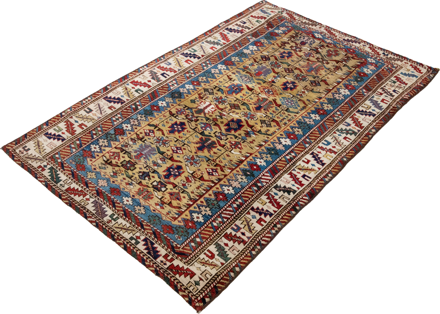 W 3.2 L 4.10 Zaikhur Antique 100% Wool Hand-Woven All-Over Design - 63208