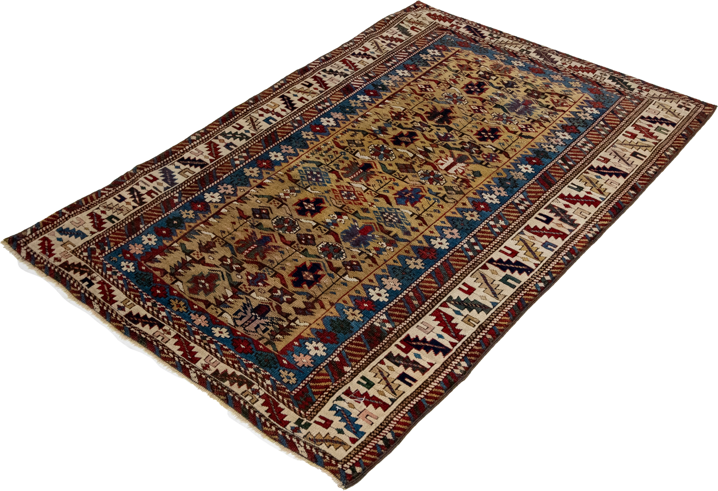 W 3.2 L 4.10 Zaikhur Antique 100% Wool Hand-Woven All-Over Design - 63208