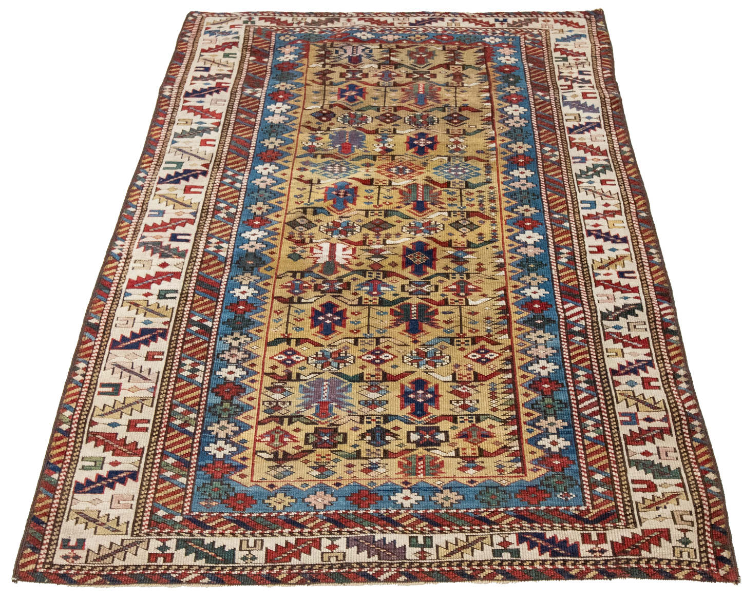 W 3.2 L 4.10 Zaikhur Antique 100% Wool Hand-Woven All-Over Design - 63208