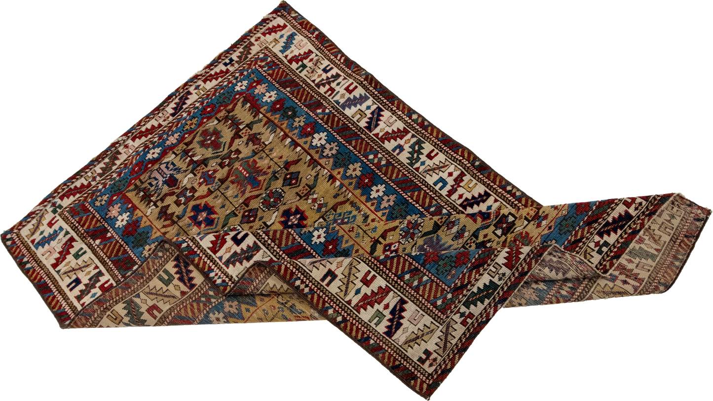 W 3.2 L 4.10 Zaikhur Antique 100% Wool Hand-Woven All-Over Design - 63208