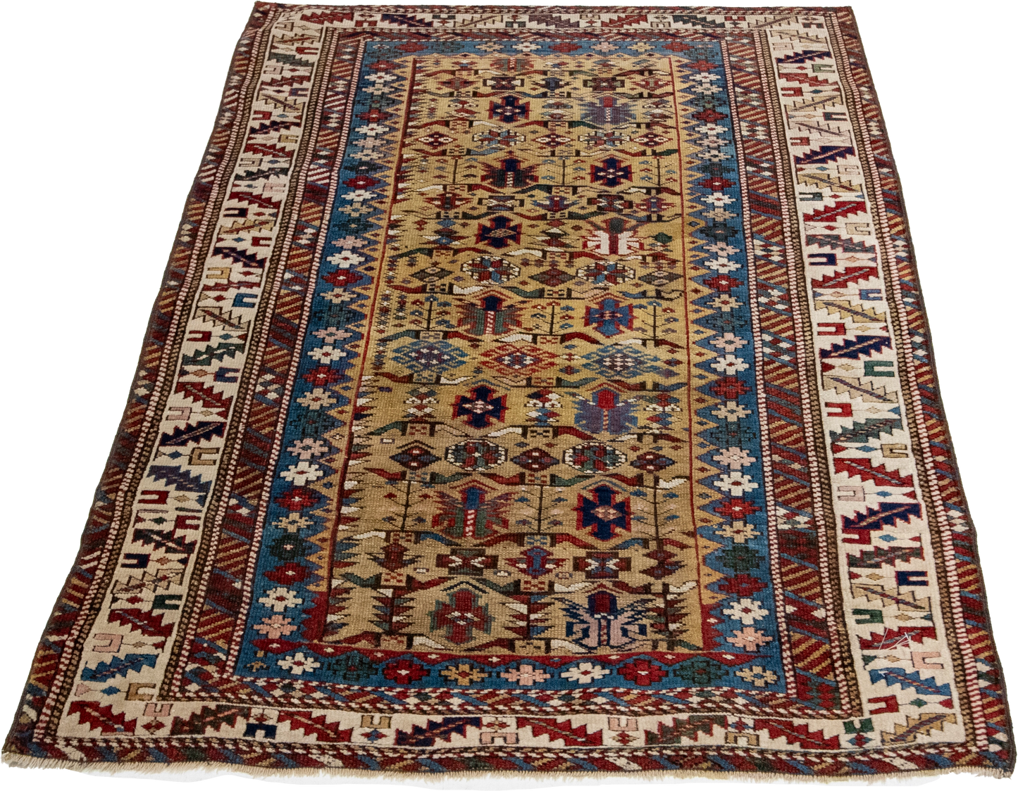 W 3.2 L 4.10 Zaikhur Antique 100% Wool Hand-Woven All-Over Design - 63208