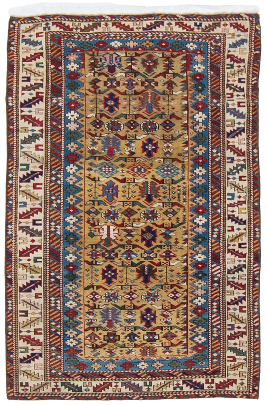 W 3.2 L 4.10 Zaikhur Antique 100% Wool Hand-Woven All-Over Design - 63208