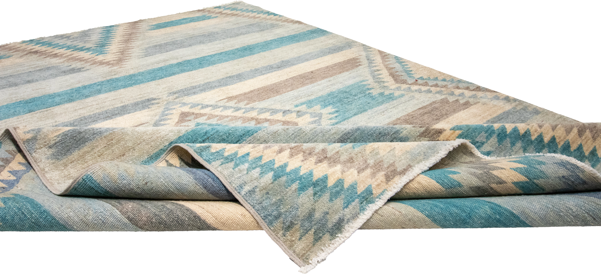 W 6.1 L 8.10 Mountain Modern 100% Wool Hand-Woven Geometric Design - 63228