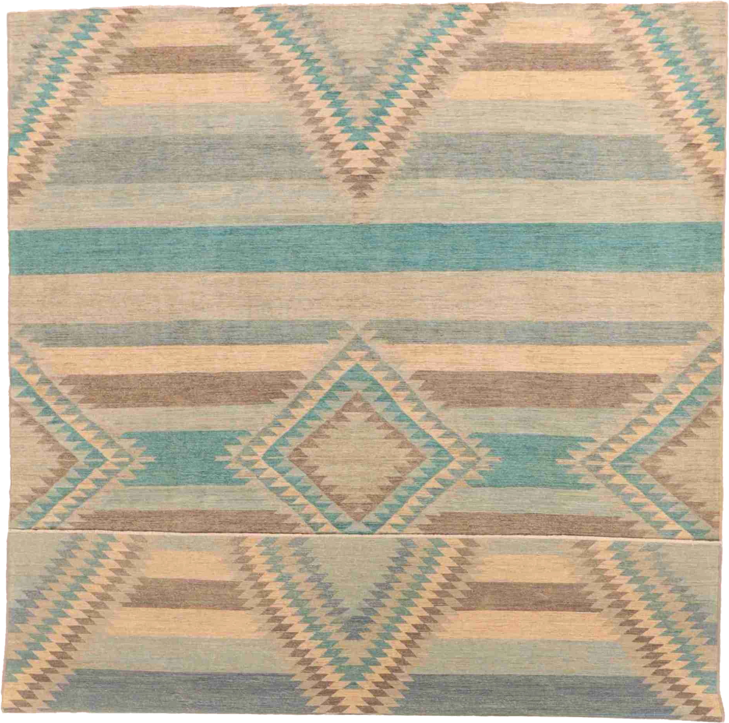 W 9.3 L 11.7  Mountain Modern 100% Wool Hand-Woven All-Over Design - 63241