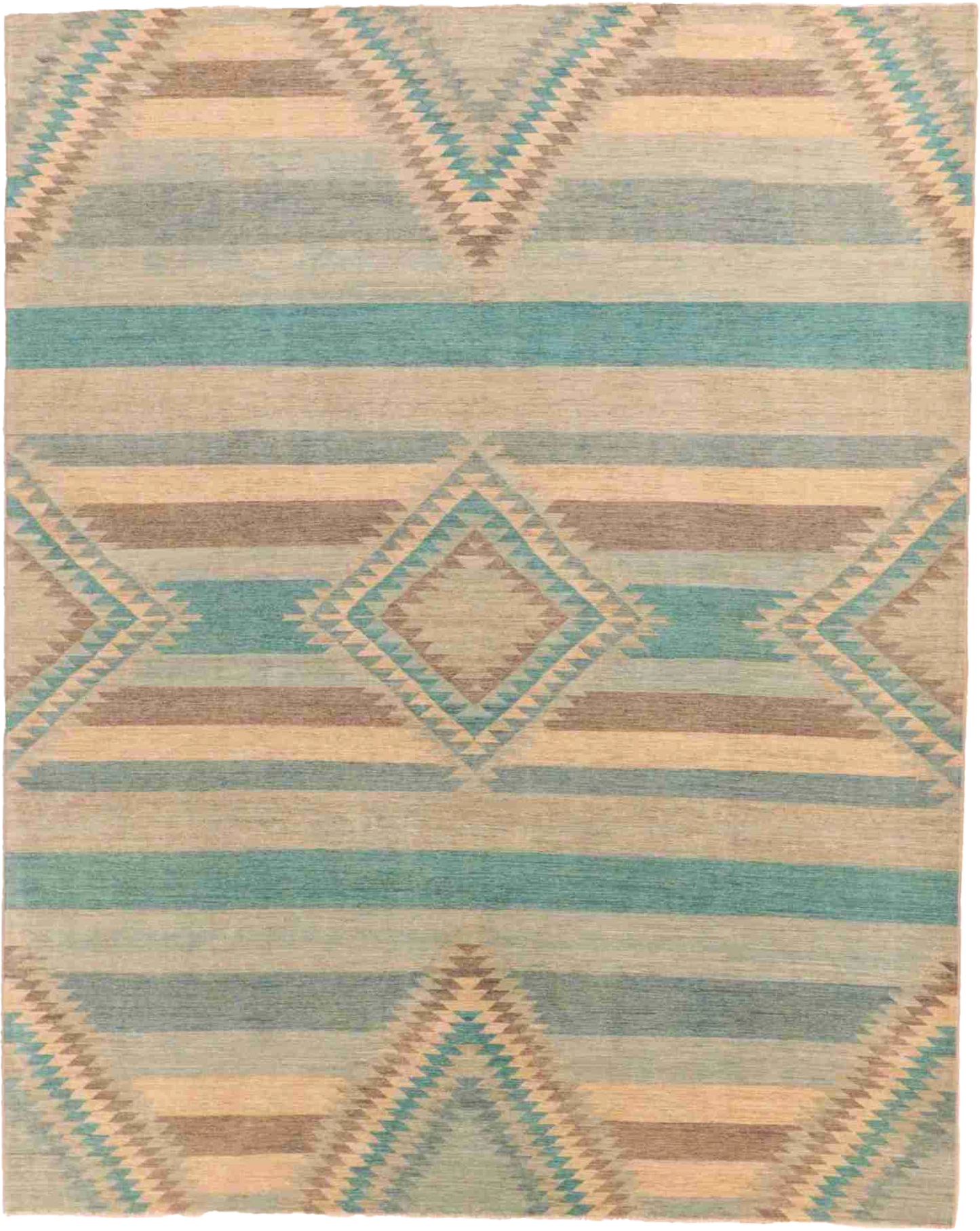 W 9.3 L 11.7  Mountain Modern 100% Wool Hand-Woven All-Over Design - 63241
