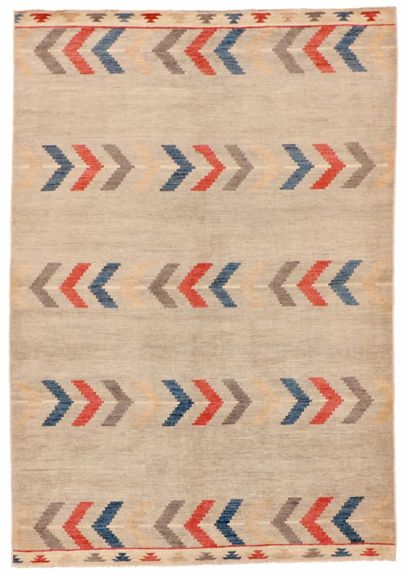 6.3 x 9.1 - Mountain Modern Wool Western Rectangle - Finest Hand-Knotted Quality Wool — 63244