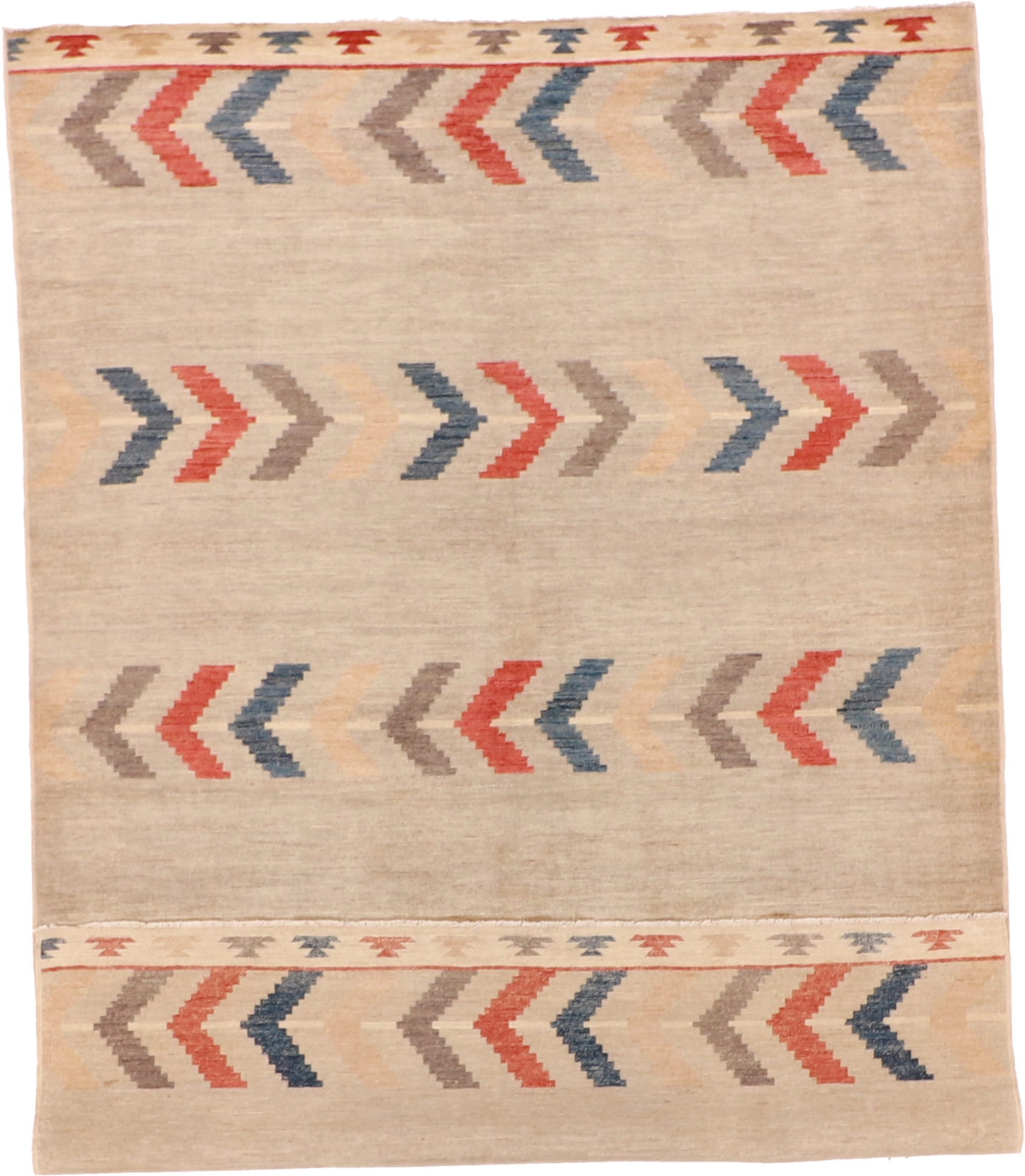 W 6.3 L 9.1 Mountain Modern 100% Wool Handmade Geometric Design - 63244