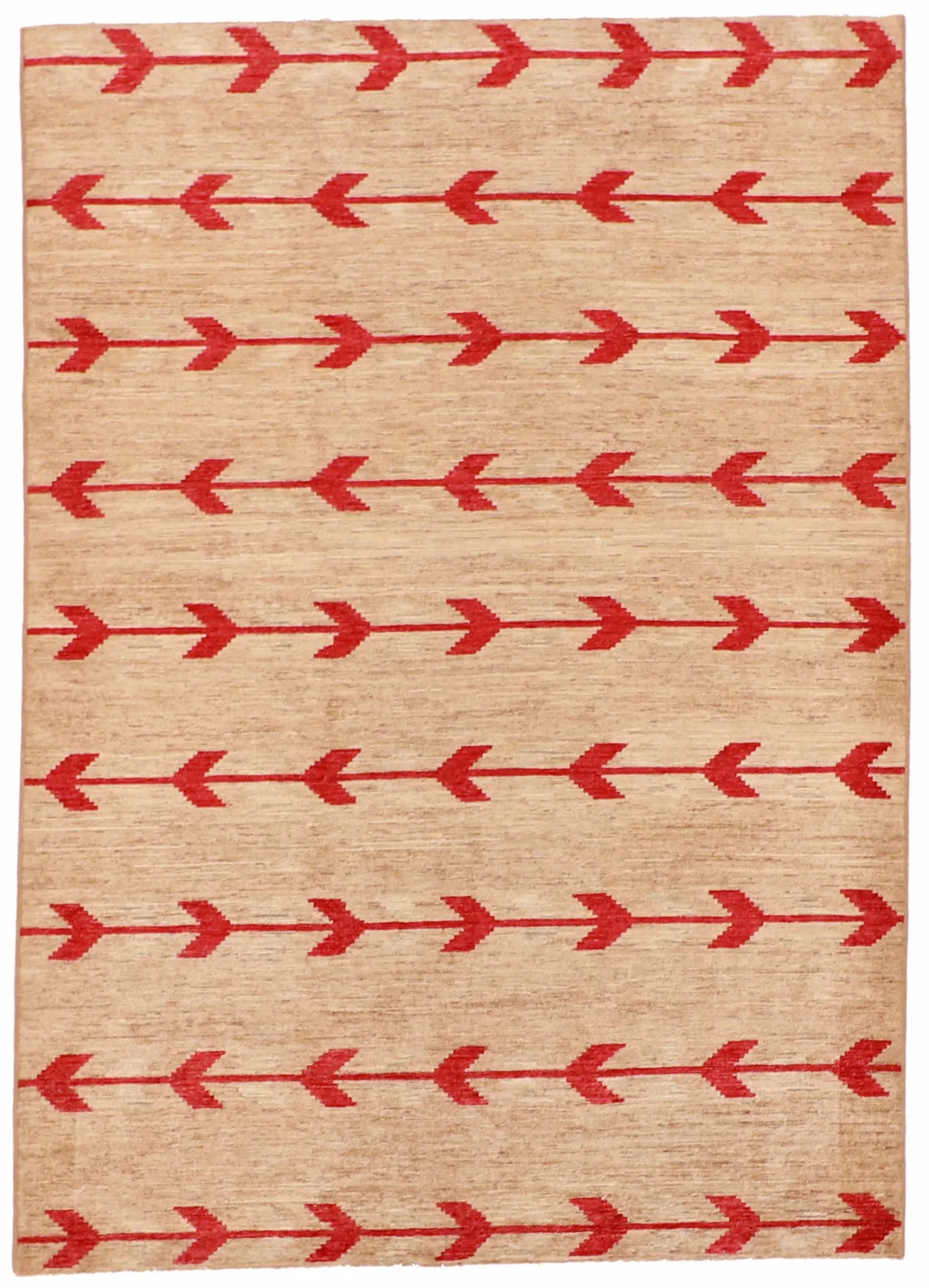 6.2 x 8.9 - Mountain Modern Wool Western Rectangle - Finest Hand-Knotted Quality Wool — 63245