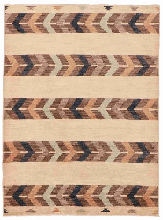 5.2 x 7.1 - Mountain Modern Wool Western Rectangle - Finest Hand-Knotted Quality Wool — 63246