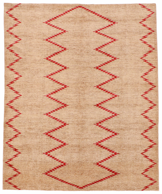 W 8.2 L 10 Mountain Modern 100% Wool Hand-Knotted Pile Rug - 63249