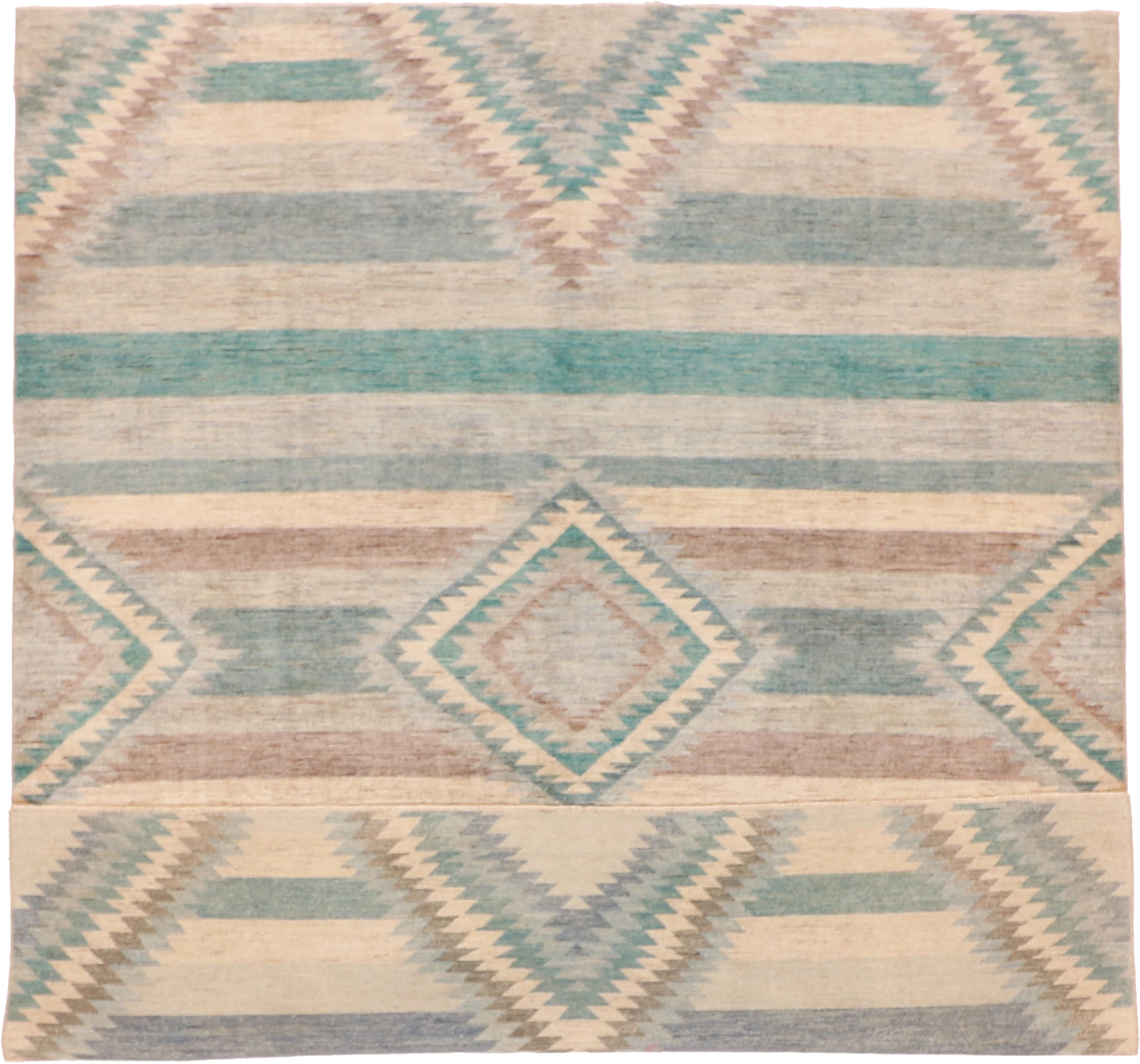 W 8.2  L 10 Mountain Modern 100% Wool Hand-Woven All-Over Design - 63253