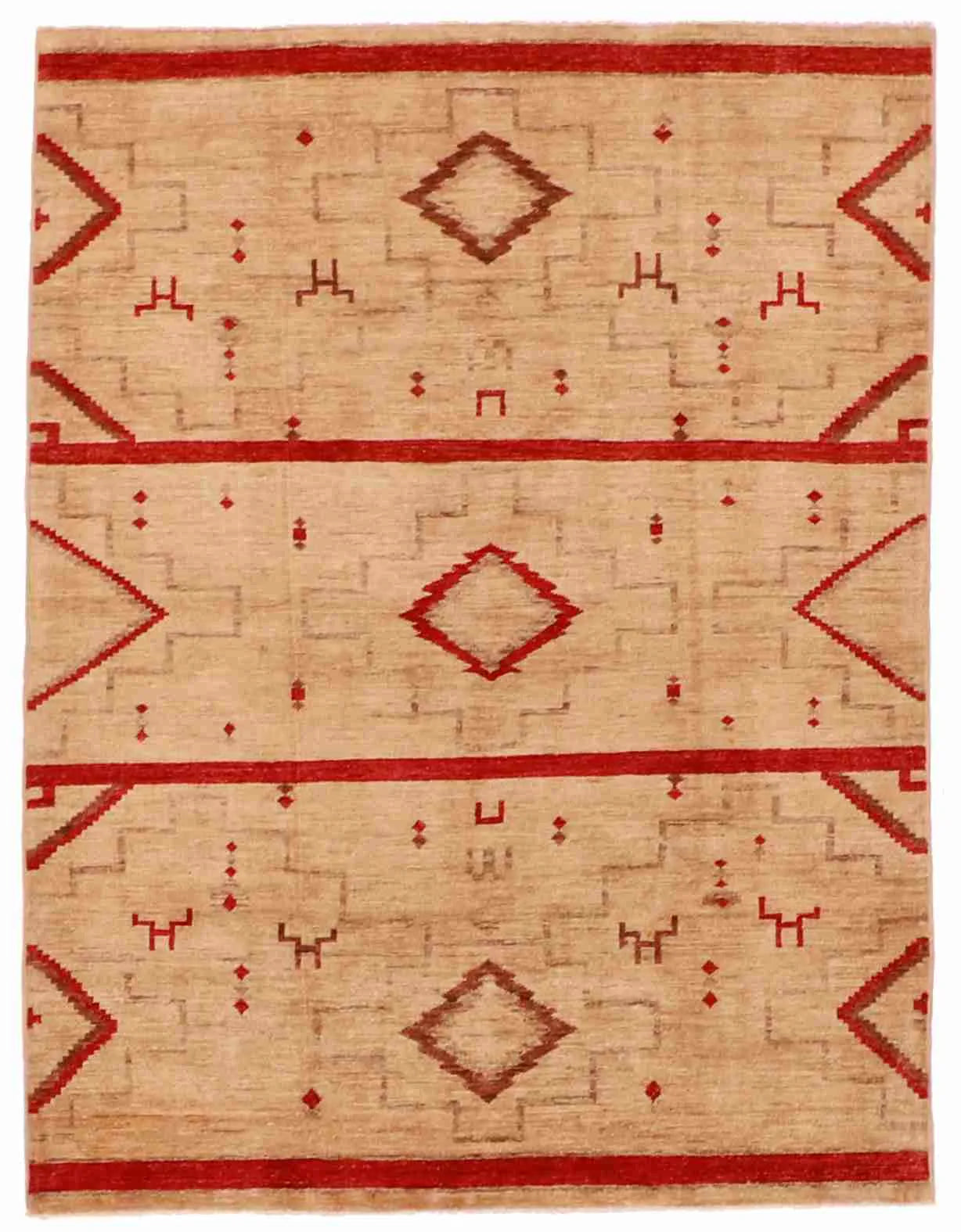 5 x 6.6 - Mountain Modern Wool Western Rectangle - Finest Hand-Knotted Quality Wool — 63258