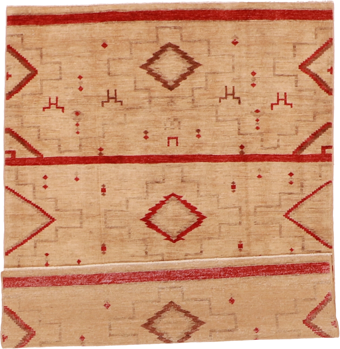 W 5 L 6.6 Mountain Modern 100% Wool Hand-Woven Geometric Design - 63258