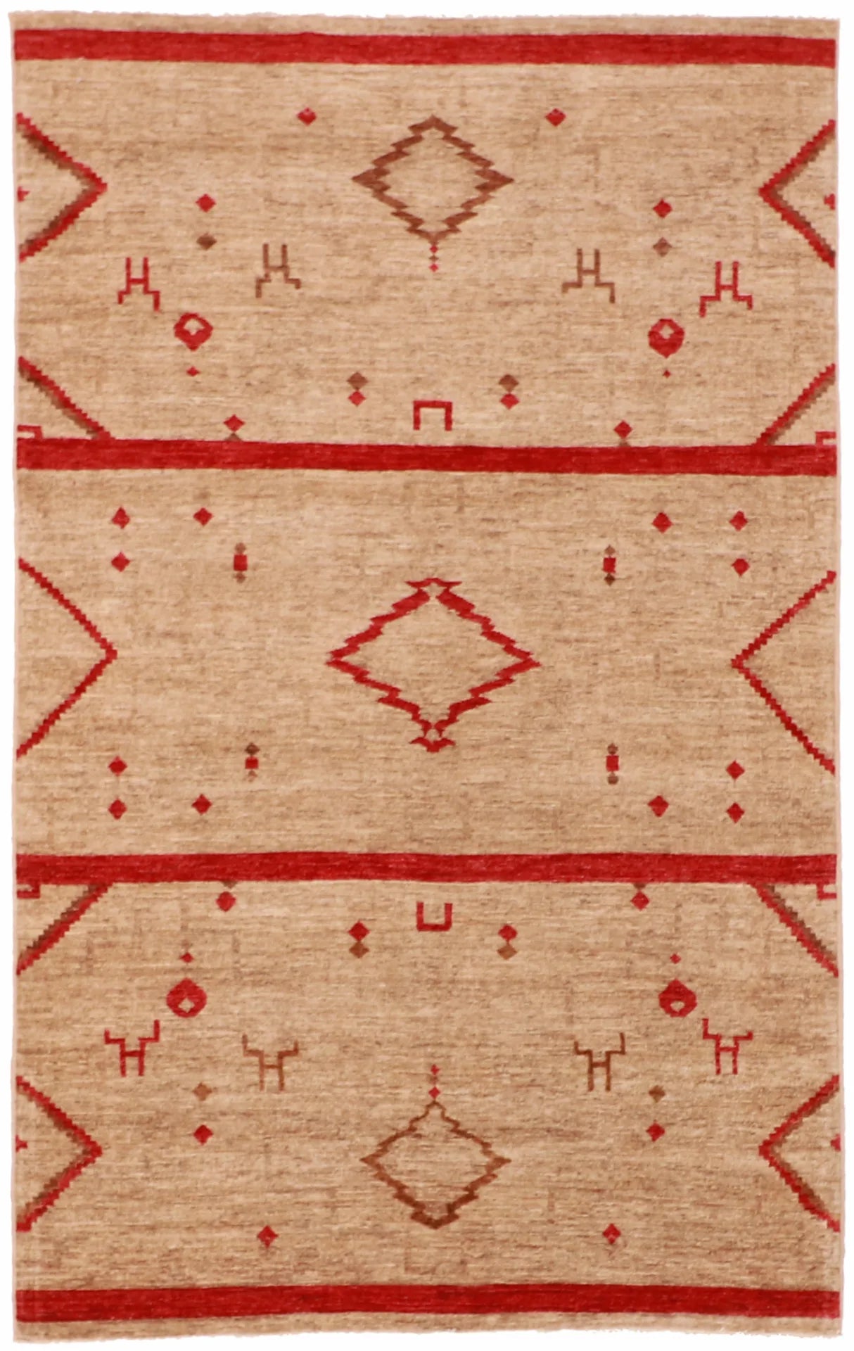 5.8 x 9 - Mountain Modern Wool Western Rectangle - Finest Hand-Knotted Quality Wool — 63259