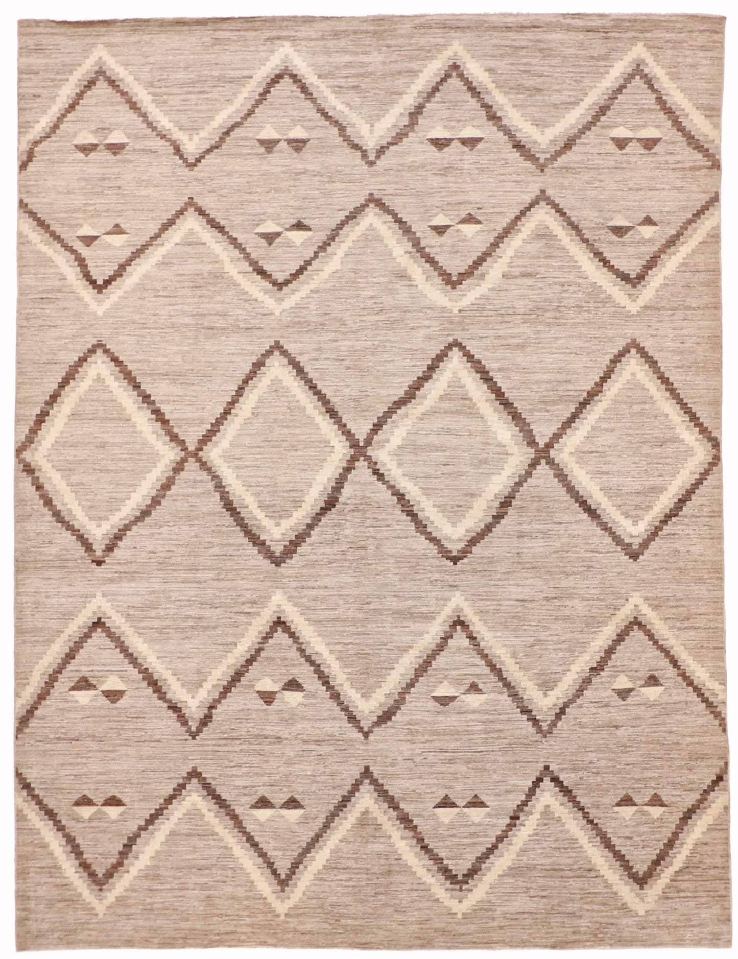 W 9 - L 11.9 - Mountain Modern Wool Western Rectangle - Hand Woven Rug - 63260