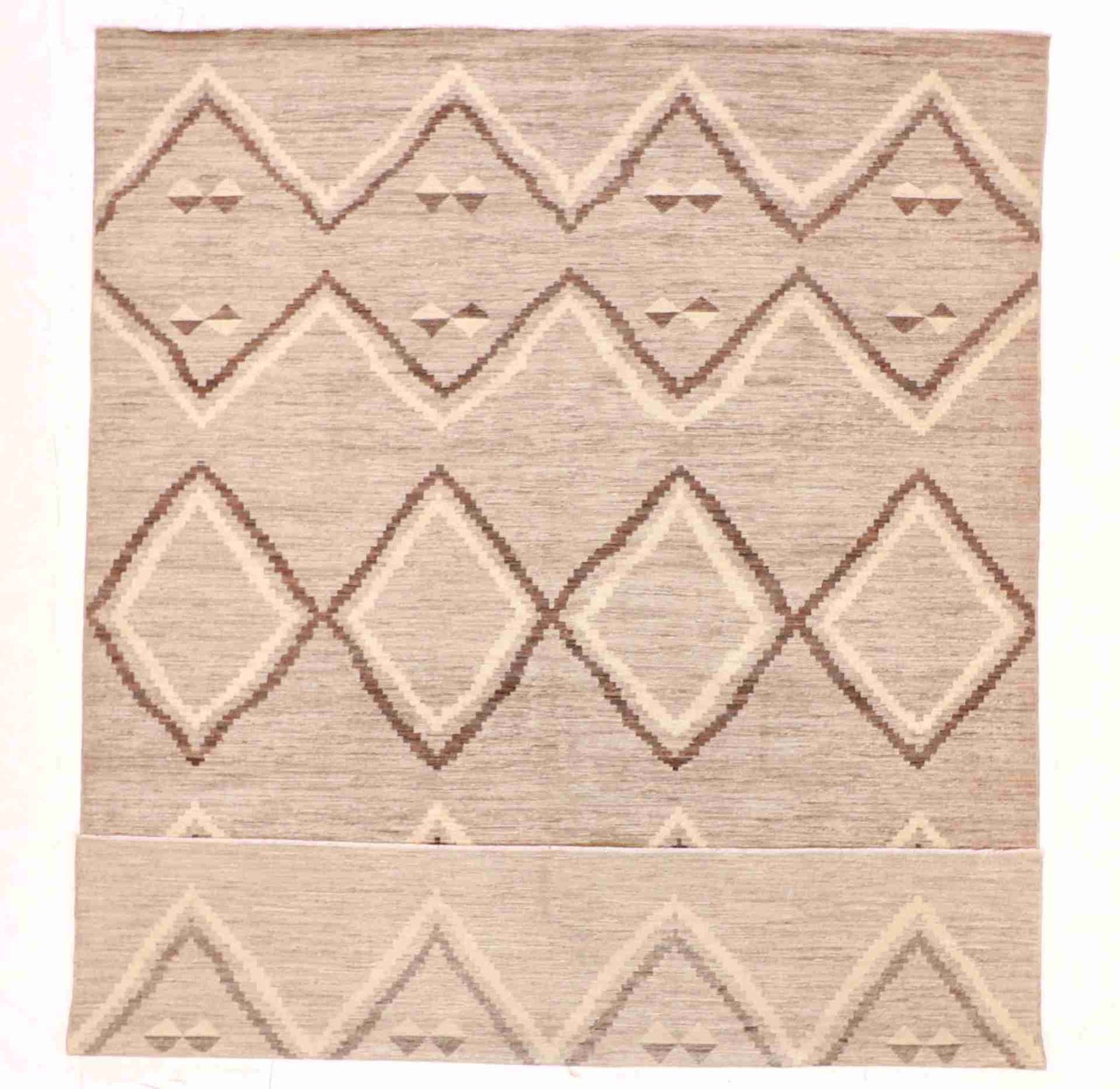 W 9 - L 11.9 - Mountain Modern Wool Western Rectangle - Hand Woven Rug - 63260
