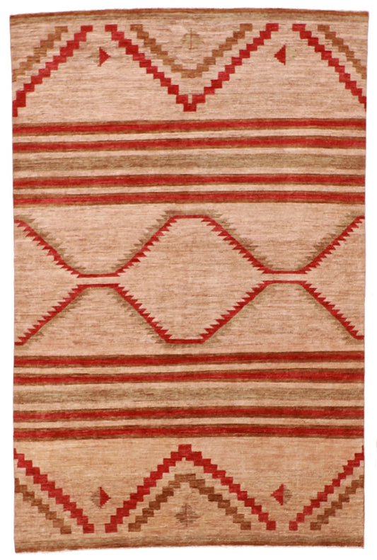 5.11 x 8.11 - Mountain Modern Wool Western Rectangle - Finest Hand-Knotted Quality Wool — 63273