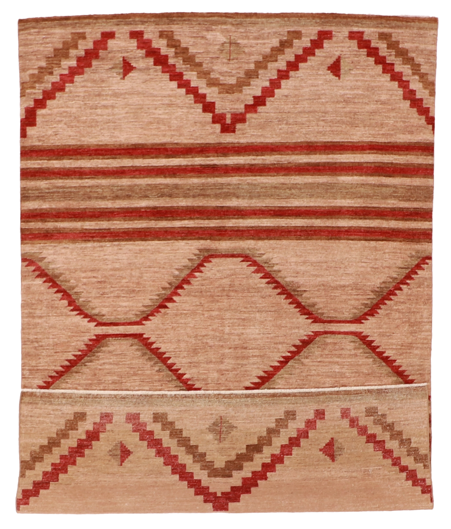 W 5.11 L 8.11 Mountain Modern 100% Wool Handmade Geometric Design - 63273