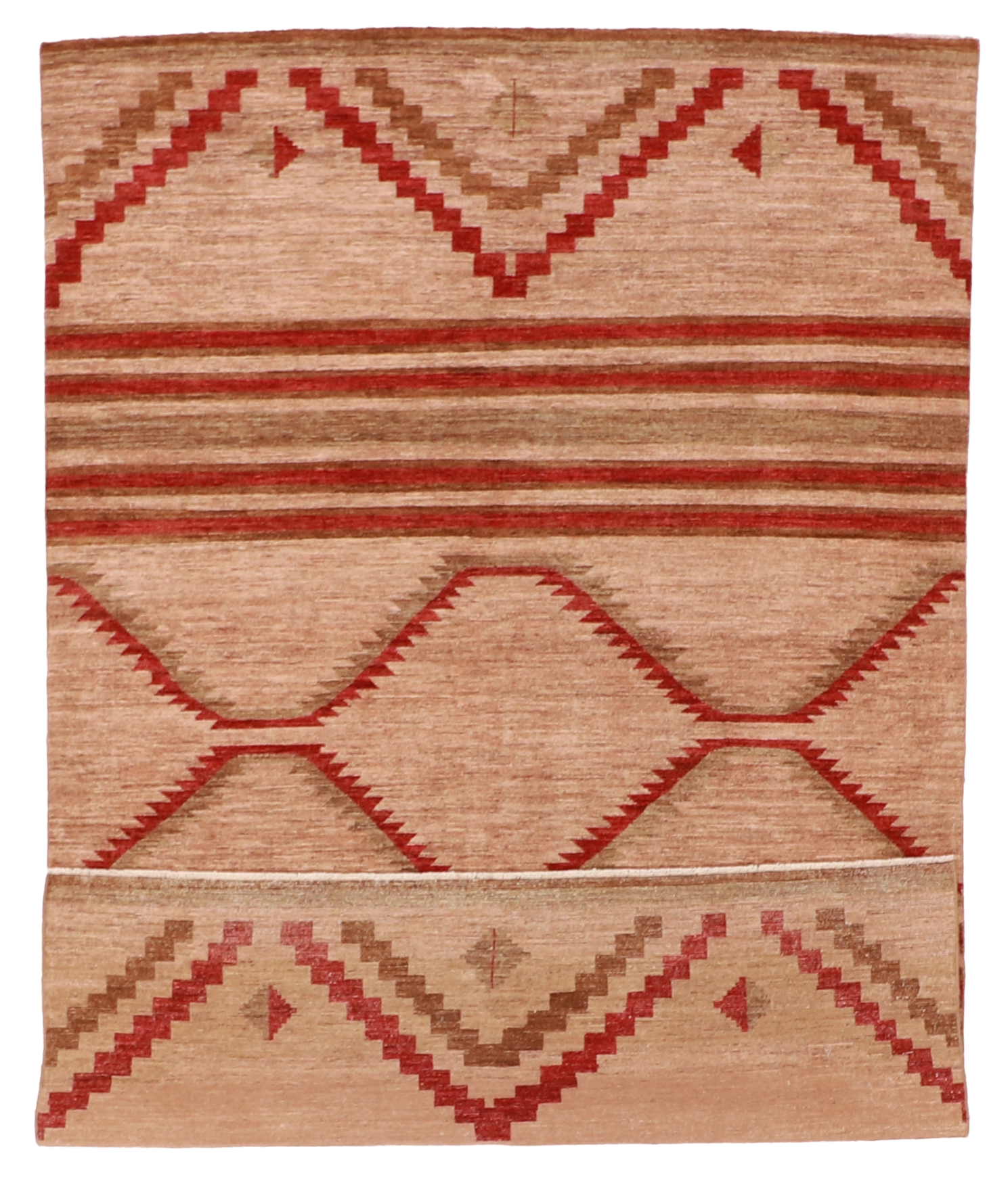 W 5.11 L 8.11 Mountain Modern 100% Wool Handmade Geometric Design - 63273