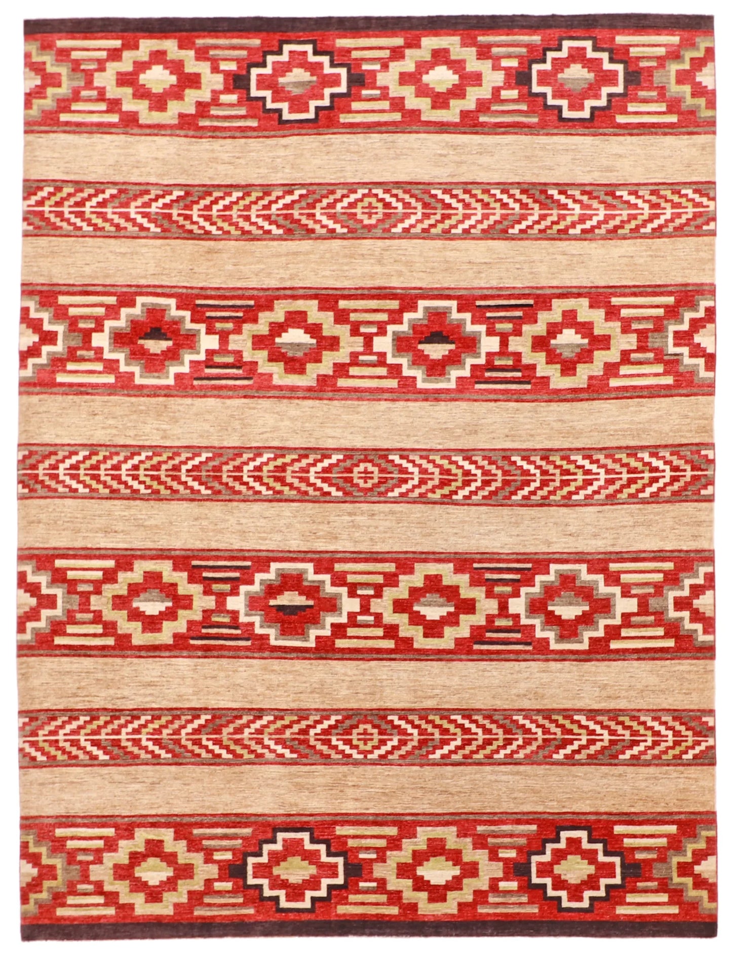 W 9 - L 11.11 - Mountain Modern Wool Western Rectangle - Hand Woven Rug - 63277