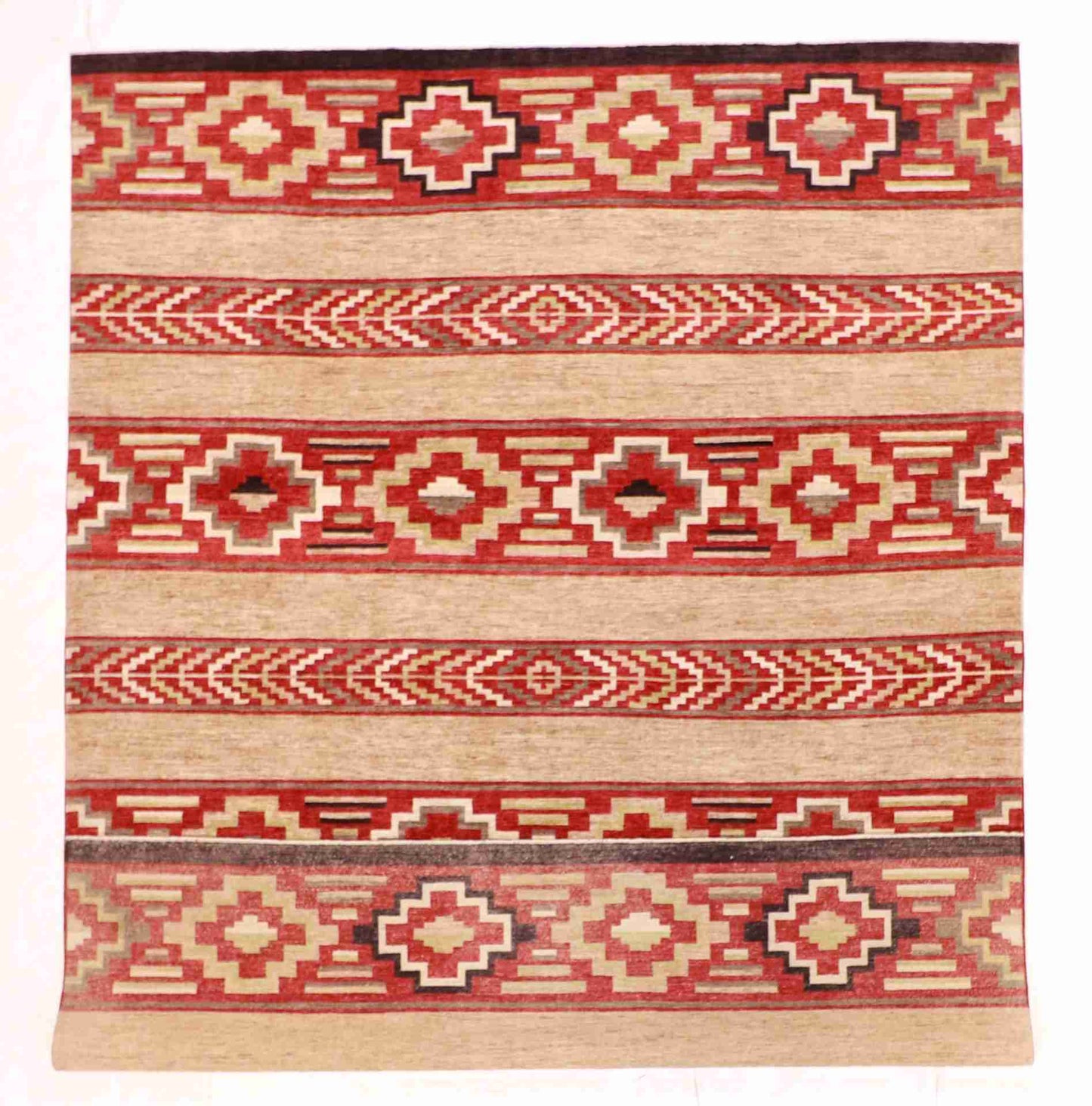 W 9 - L 11.11 - Mountain Modern Wool Western Rectangle - Hand Woven Rug - 63277