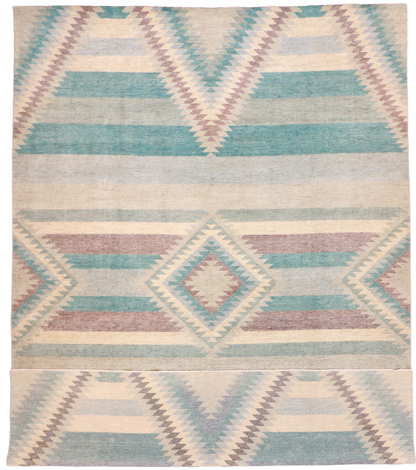W 10 L 13.10 Mountain Modern 100% Wool Hand-Woven Western Design - 63283