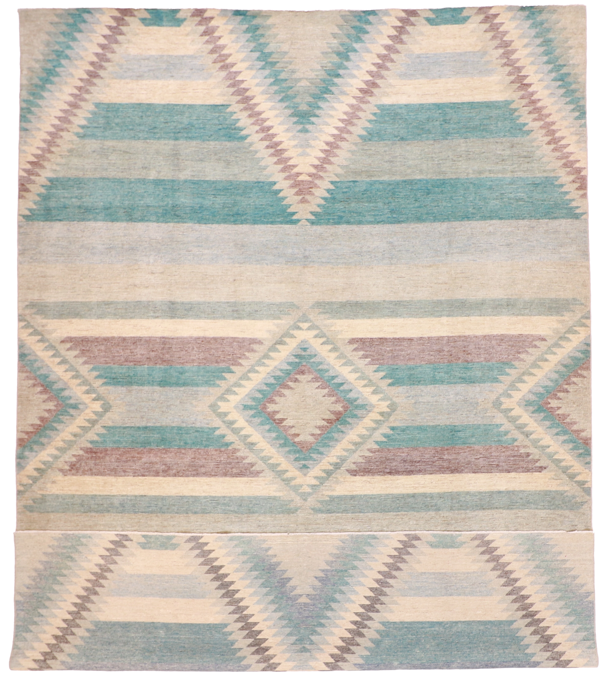 W 10 L 13.10 Mountain Modern 100% Wool Hand-Woven Western Design - 63283