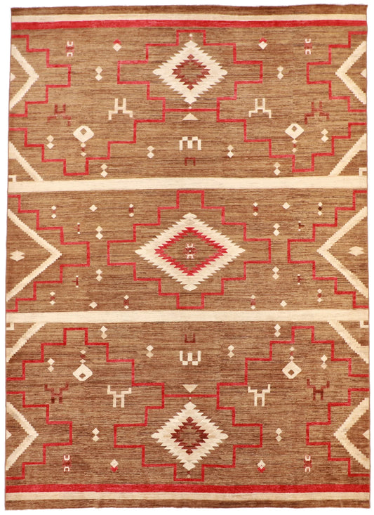 10 x 14 - Mountain Modern Wool Western Rectangle - Finest Hand-Knotted Quality Wool — 63287