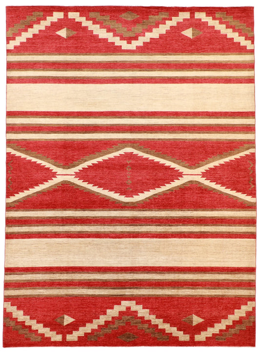 10 x 13.6 - Mountain Modern Wool Western Rectangle - Finest Hand-Knotted Quality Wool — 63293