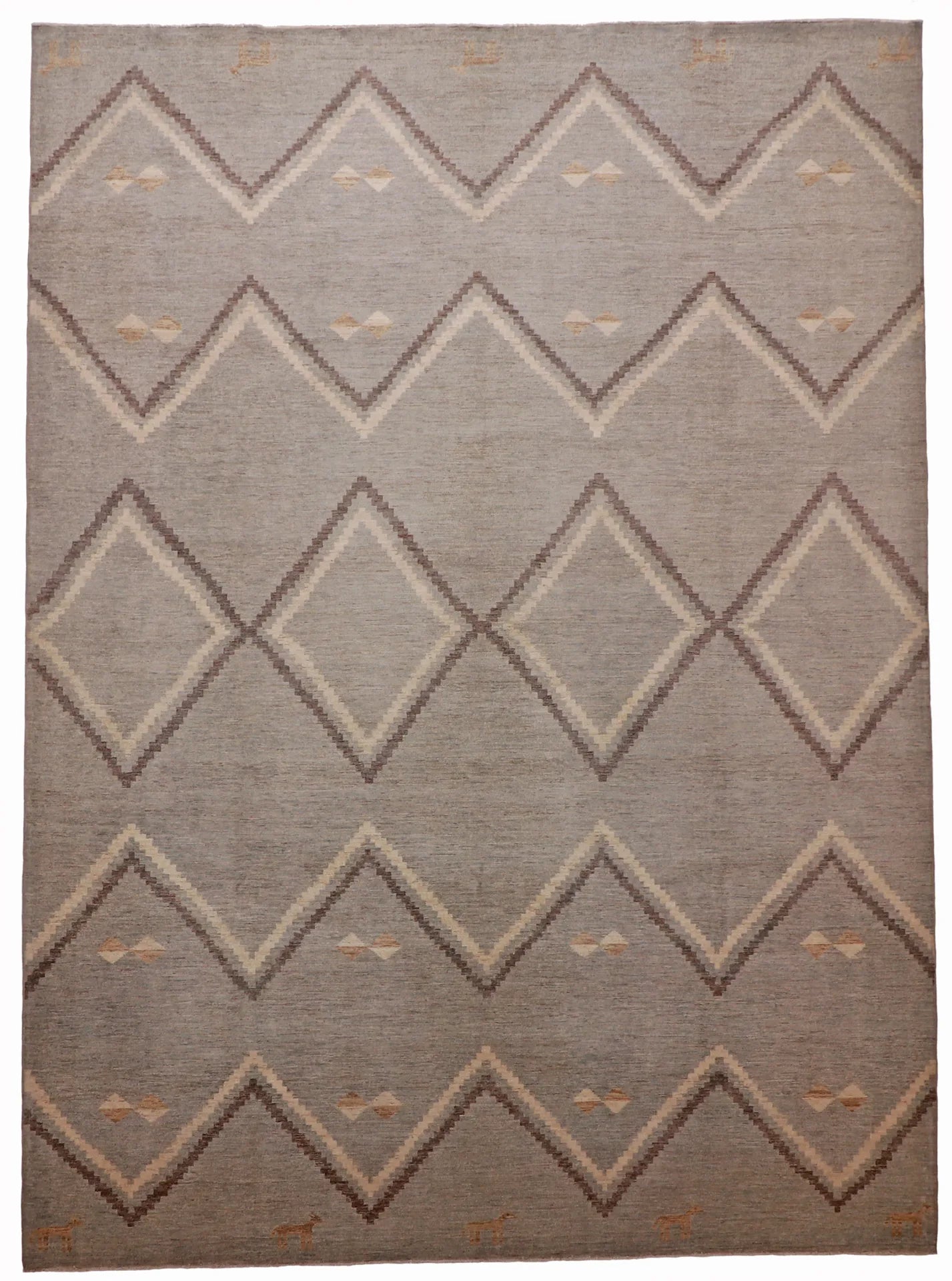 10.1 x 13.8 - Mountain Modern Wool Western Rectangle - Finest Hand-Knotted Quality Wool — 63299