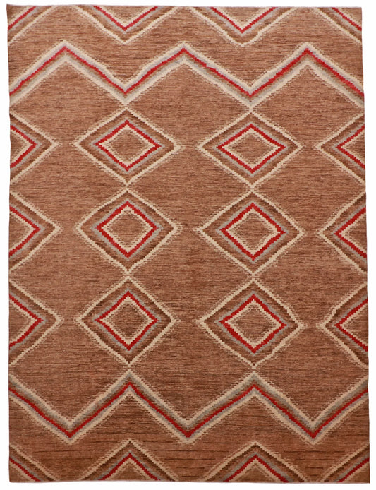 W 8.10 - L 11.9 - Western Wool Mountain Modern Rectangle - Hand Woven Rug - 63300