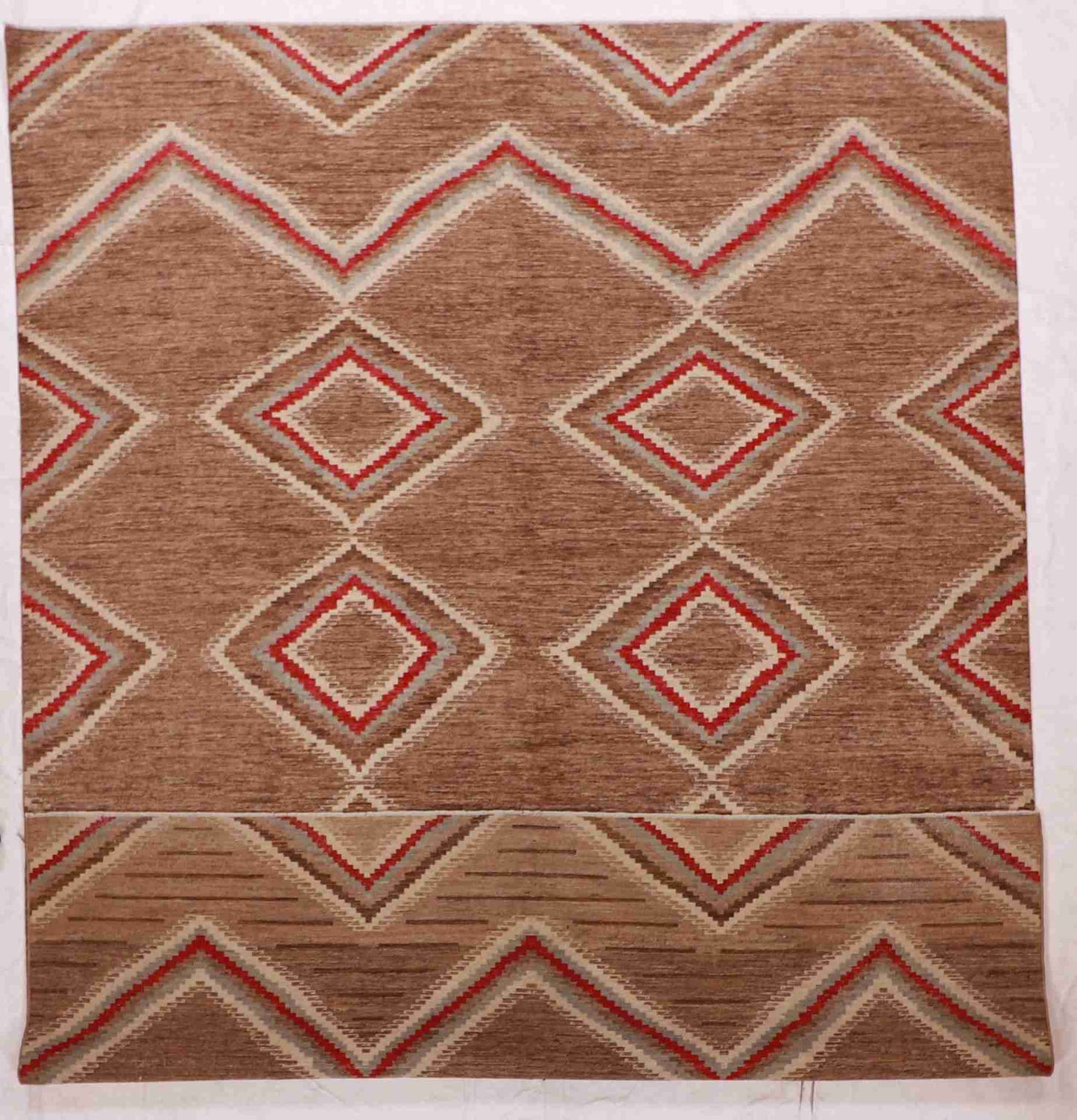 W 8.10 - L 11.9 - Western Wool Mountain Modern Rectangle - Hand Woven Rug - 63300