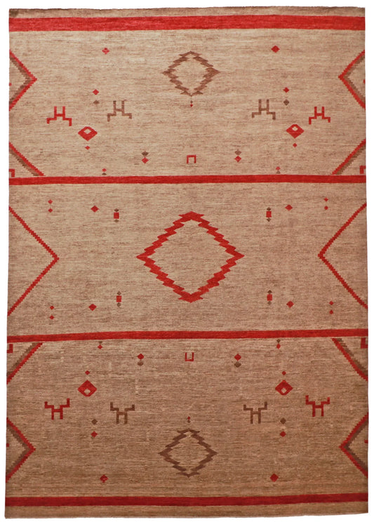 9.9 x 13.9 - Mountain Modern Wool Western Rectangle - Finest Hand-Knotted Quality Wool — 63301