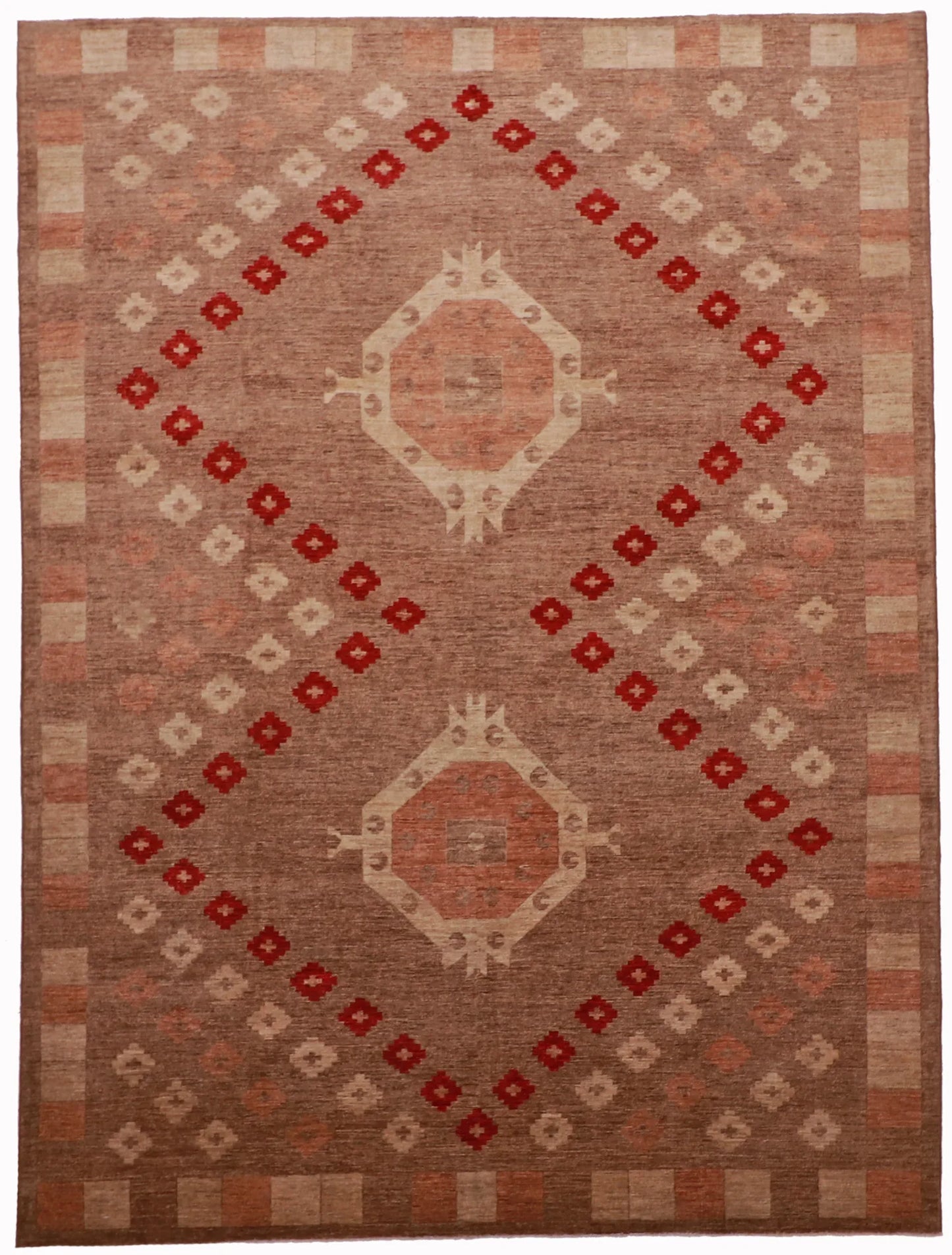 W 8.10 - L 11.9 - Western Wool Mountian Modern Rectangle - Hand Woven Rug - 63304