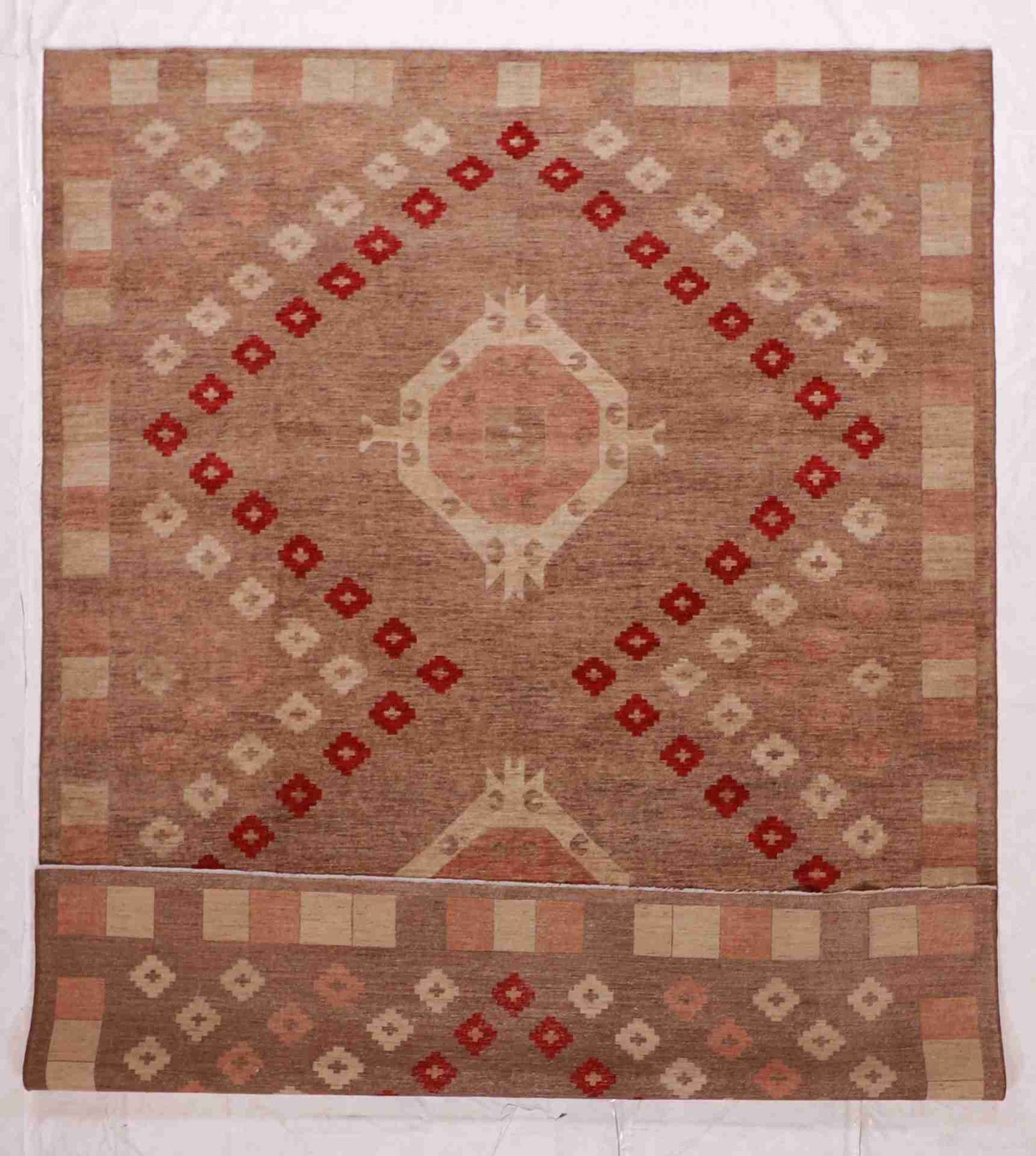 W 8.10 - L 11.9 - Western Wool Mountian Modern Rectangle - Hand Woven Rug - 63304