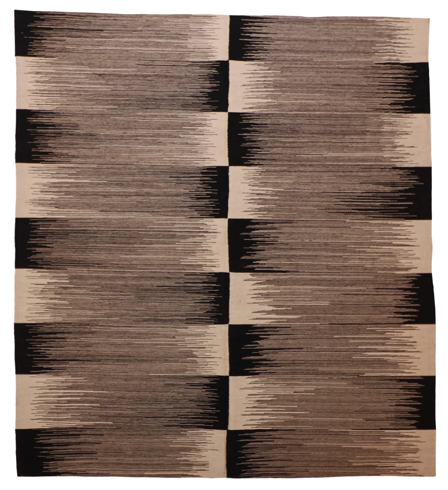 8.9 x 9.6 - Kilim Fine/Wool Geometric Rectangle - Finest Hand-Made Quality Wool — 63328