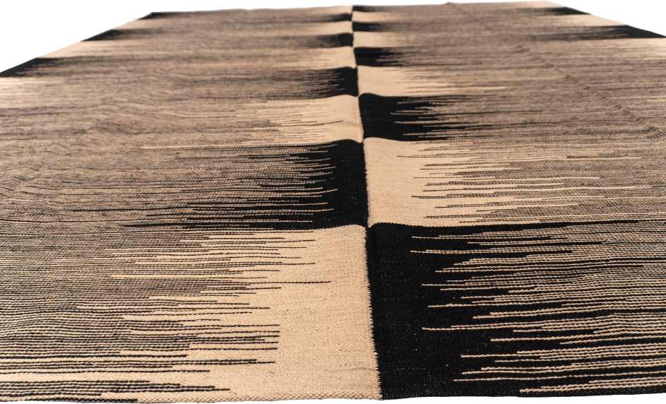 W 8.9 L 9.6 Kilim 100% Wool Hand-Woven Geometric Design - 63328