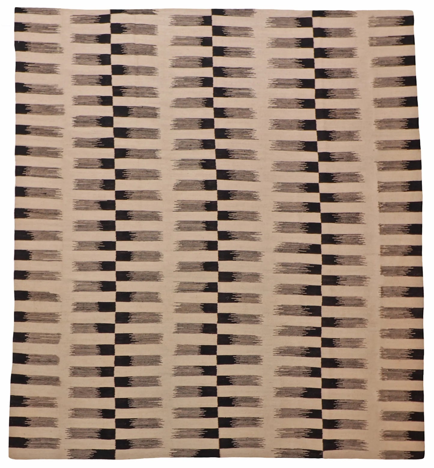 8.4 x 9.5 - Kilim Fine/Wool Geometric Rectangle - Finest Hand-Made Quality Wool — 63329