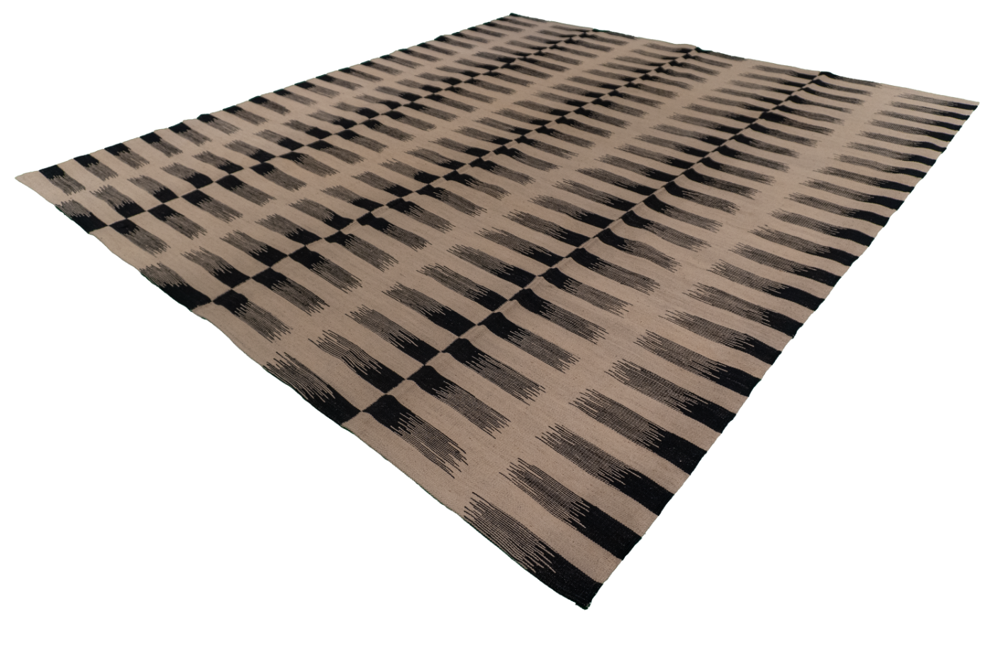 W 8.4 L 9.5 Kilim 100% Wool Hand-Woven Geometric Design - 63329