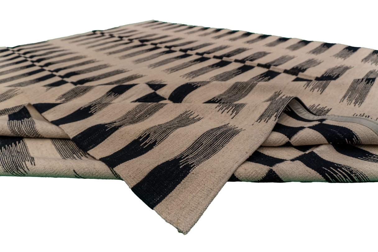 W 8.4 L 9.5 Kilim 100% Wool Hand-Woven Geometric Design - 63329