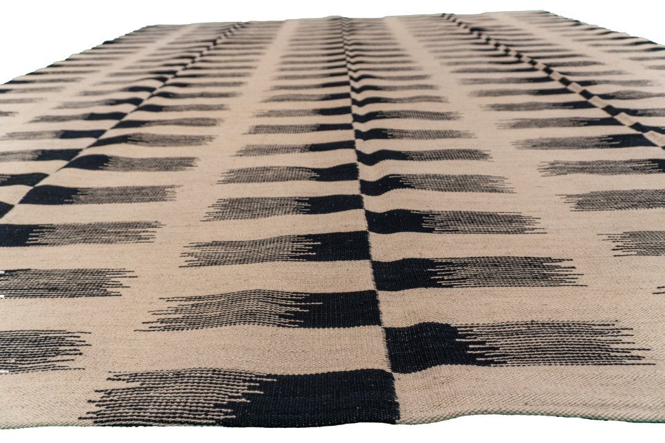 W 8.4 L 9.5 Kilim 100% Wool Hand-Woven Geometric Design - 63329