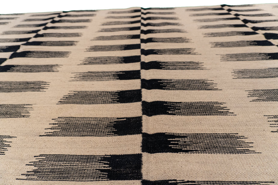 W 8.4 L 9.5 Kilim 100% Wool Hand-Woven Geometric Design - 63329