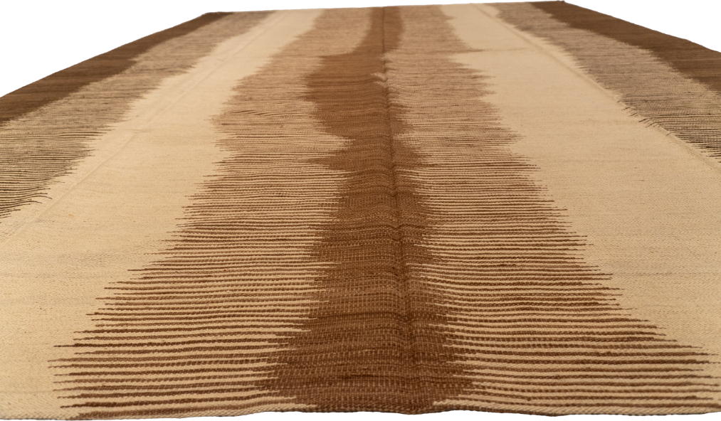 W 8.9 L 9.6 Kilim 100% Wool Hand-Woven Geometric Design - 63332