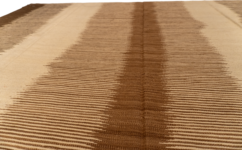 W 8.9 L 9.6 Kilim 100% Wool Hand-Woven Geometric Design - 63332